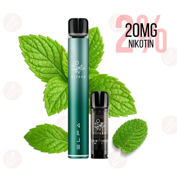 Elfbar - Elfa Pro Pod Starter Kit Spearmint Twilight Cyan 20mg/ml