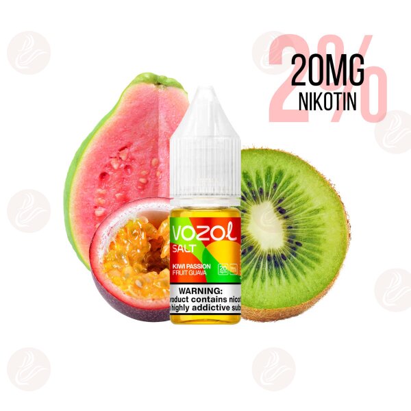 Vozol E-liquide Sel de nicotine 20mg/ml Kiwi Passionfruit Goyave