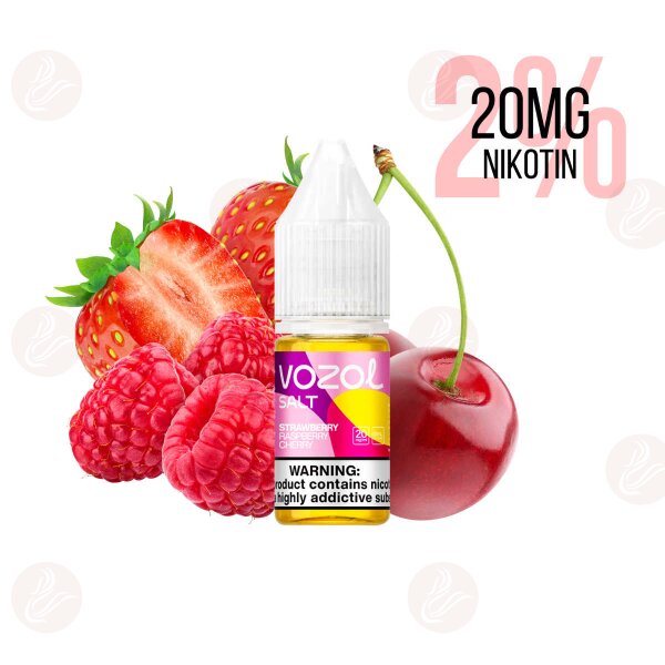Vozol E-liquide Sel de nicotine 20mg/ml Strawberry Raspberry Cherry
