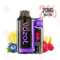Vozol Vista Plug Kit Blueberry Raspberry Lemon – Vape mit 20 mg Nikotin, Mix aus Blaubeere, Himbeere & Zitrone.