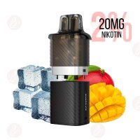 Vozol Vista Plug Pod Mango Ice – Nachfüllbarer 2 ml Pod mit 10 ml Tank, Geschmack tropische Mango mit Ice, 20 mg Nikotin.