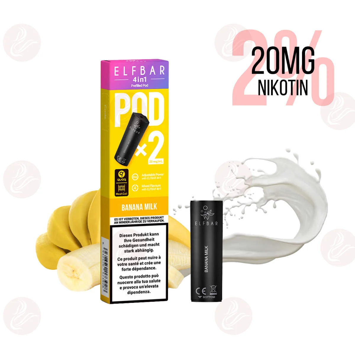 Elfbar - 4 en 1 Vape Pod Banana Milk