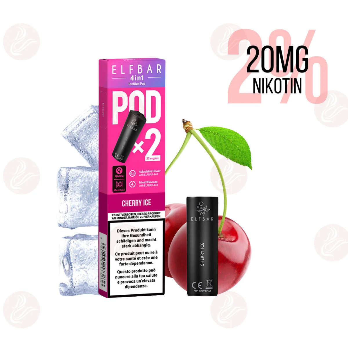 Elfbar - 4 en 1 Vape Pod Cherry Ice