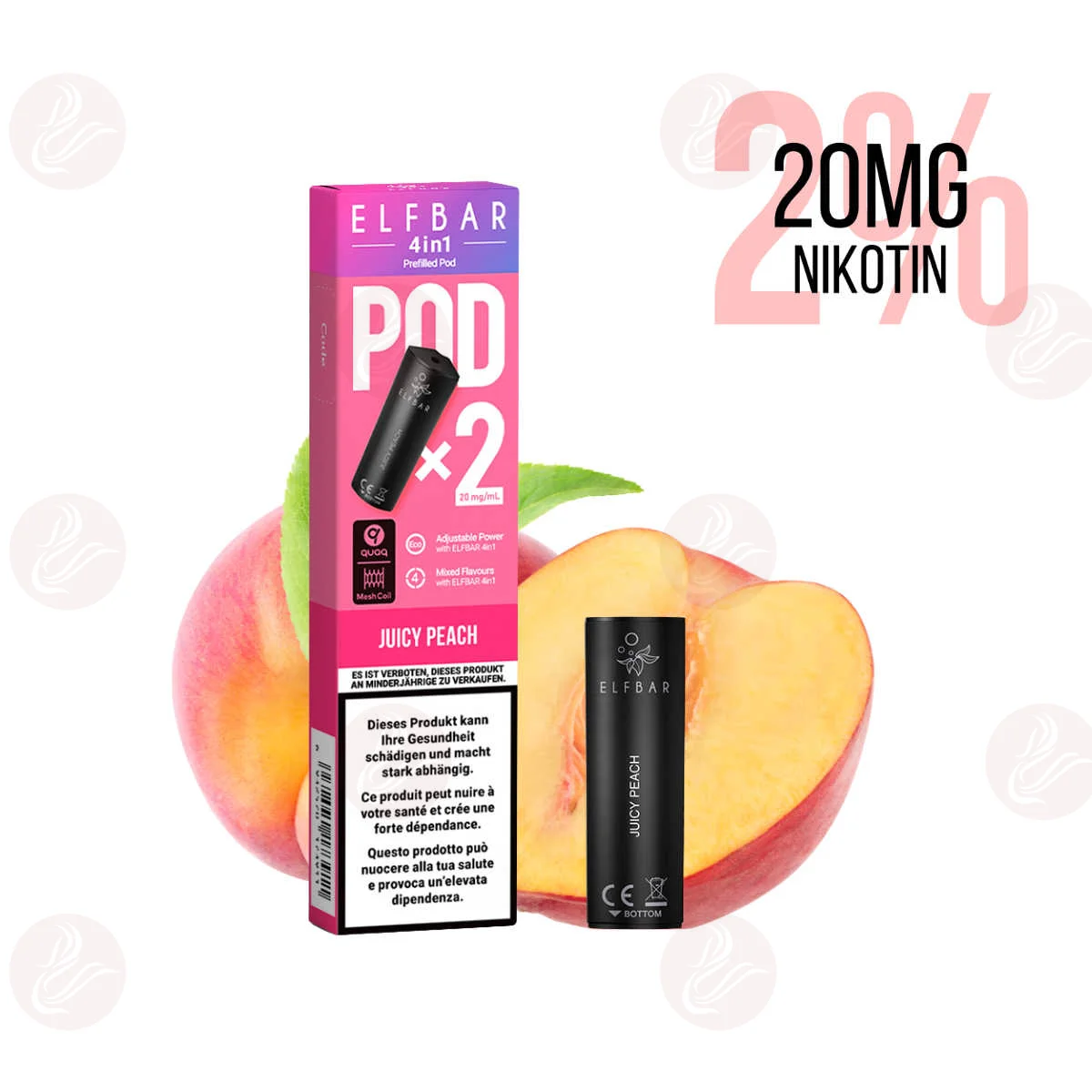 Elfbar - 4 en 1 Vape Pod Juicy Peach