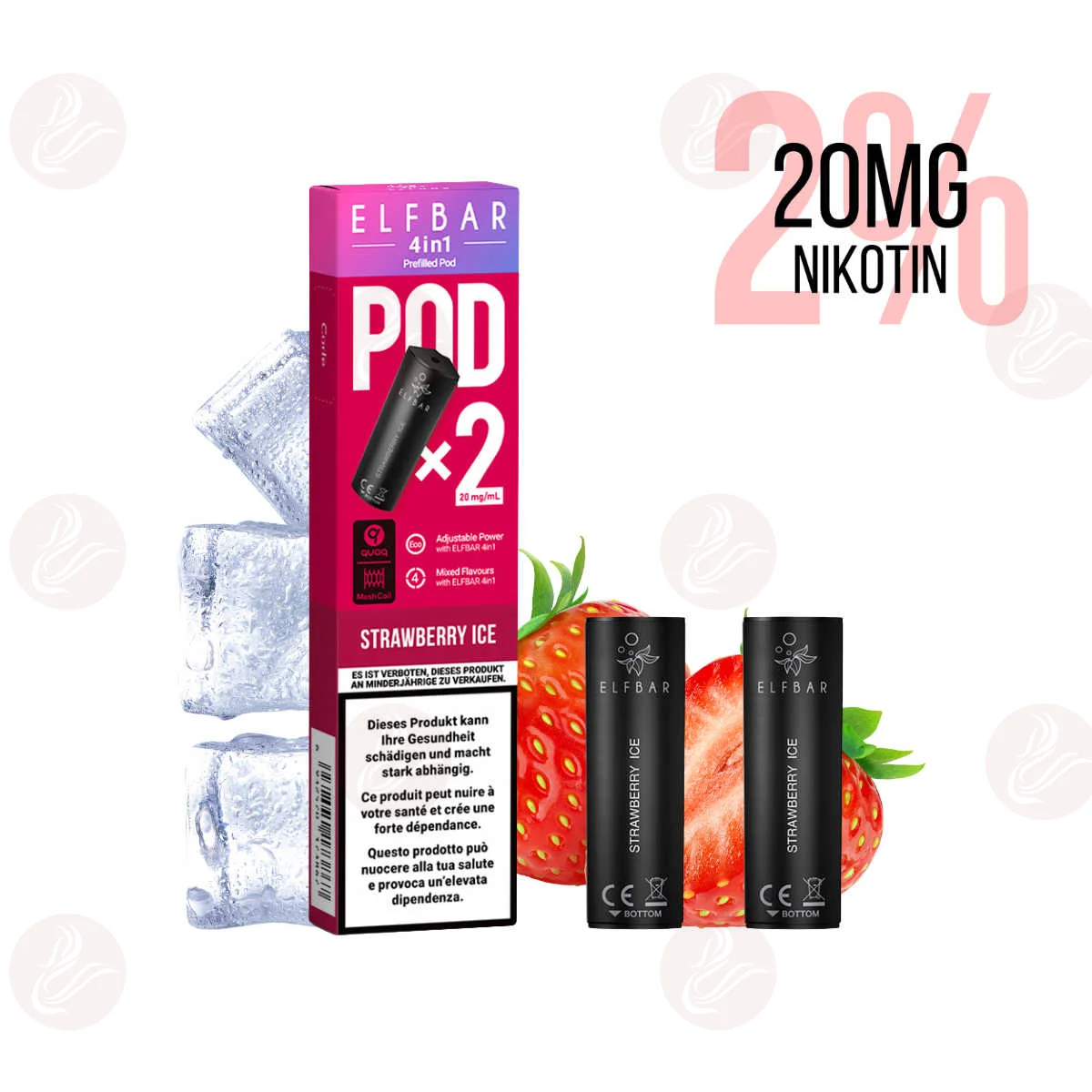 Elfbar - 4 en 1 Vape Pod Strawberry Ice