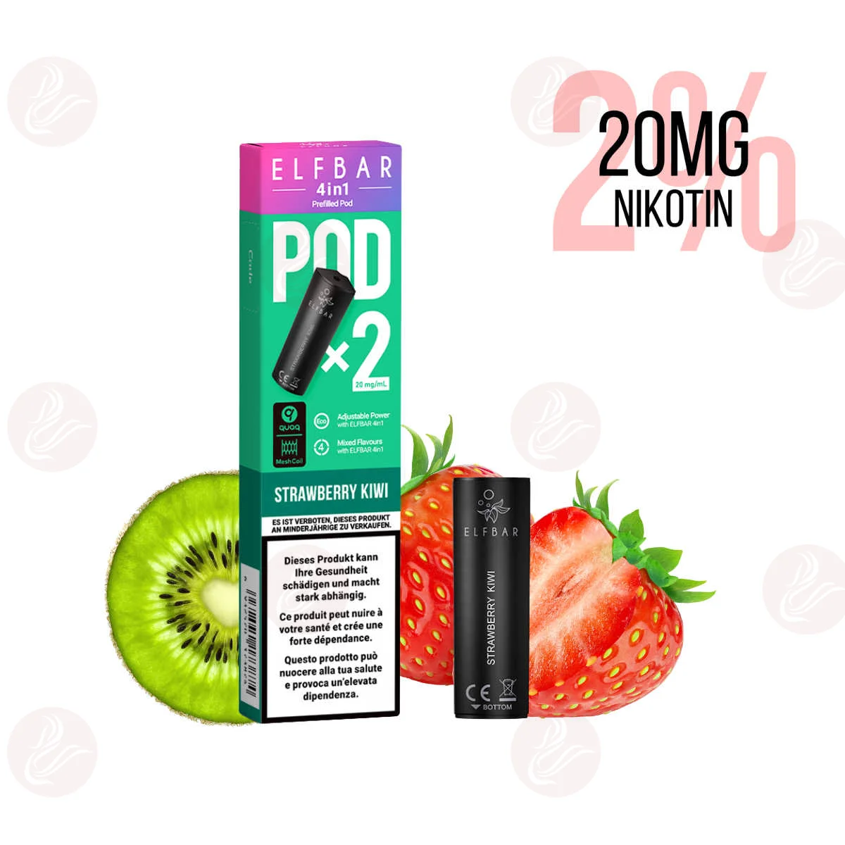 Elfbar - 4 en 1 Vape Pod Fraise Kiwi