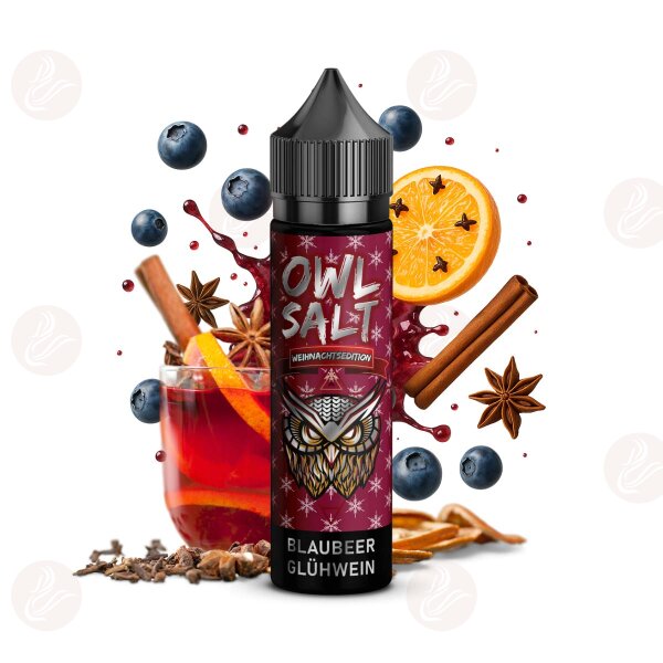 OWL Salt -  Longfill 10 ml in 60 ml Weihnachtsedition  Blaubeere Glühwein