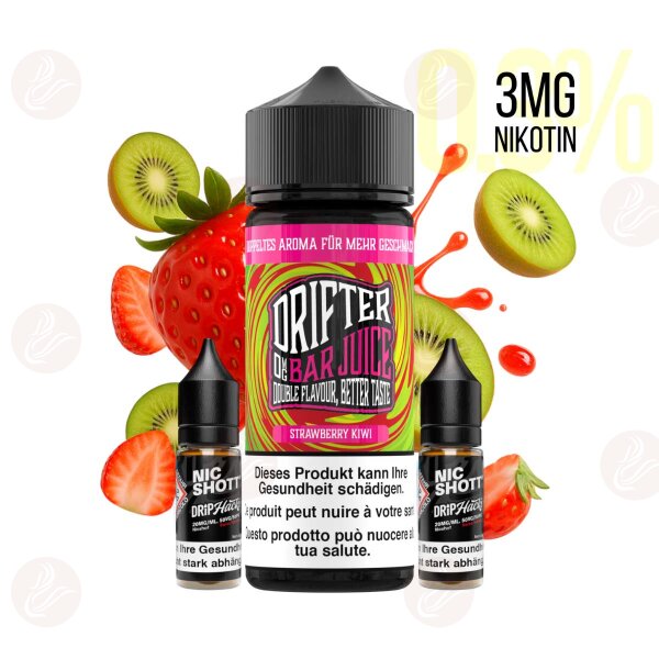 Drifter Bar Juice - Shortfill Liquid 120ml Strawberry Kiwi 3mg/ml
