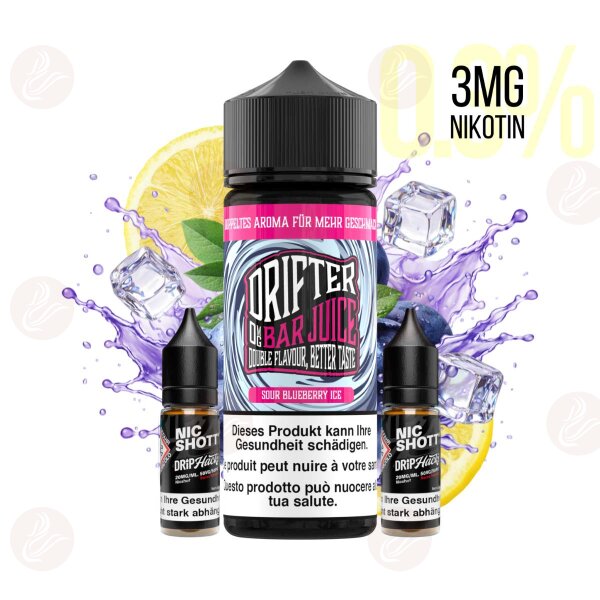 Drifter Bar Juice - Shortfill Liquid 120ml Sour Blueberry Ice 3mg/ml