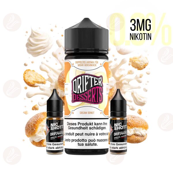 Drifter Desserts Bar Juice - Shortfill 120ml  Cream Donut 3mg/ml