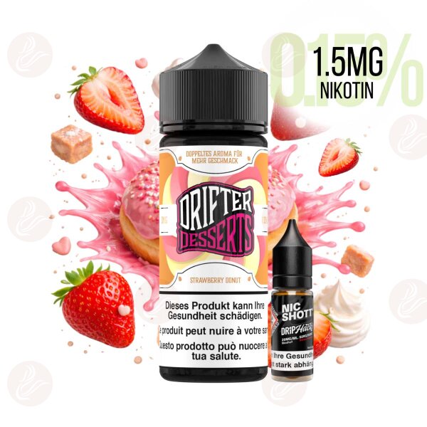 Drifter Desserts Bar Juice - Shortfill 120ml Strawberry Donut 1.5mg/ml