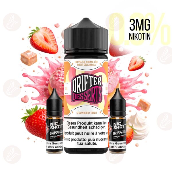 Drifter Desserts Bar Juice - Shortfill 120ml Strawberry Donut 3mg/ml