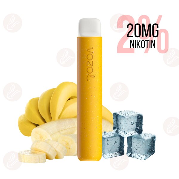 Vozol - Star 600 Sigaretta elettronica usa e getta Banana Ice 20 mg/ml (2%) Sali di nicotina Scadenza