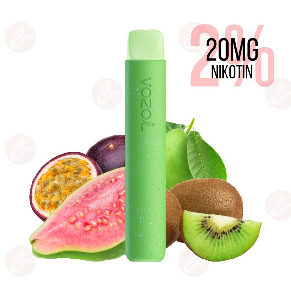 Vozol - Star 600, cigarette électronique jetable, saveur kiwi-goyave-fruit de la passion, 20 mg/ml (2 %) de sel de nicotine, date limite dutilisation