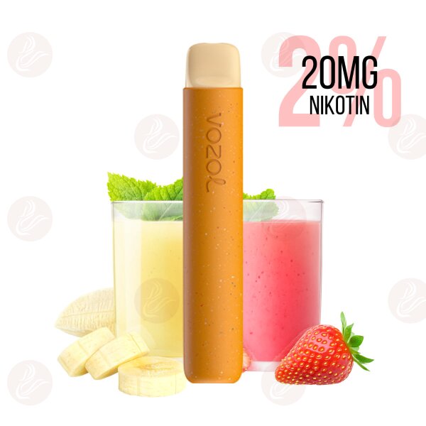 Vozol - Star 600, cigarette électronique jetable, saveur fraise-banane, 20 mg/ml (2 %) de sel de nicotine, date limite dutilisation