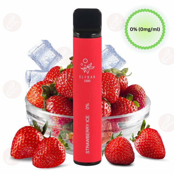 Elfbar - Einweg E Zigarette Strawberry Ice 1500 Puffs 0mg