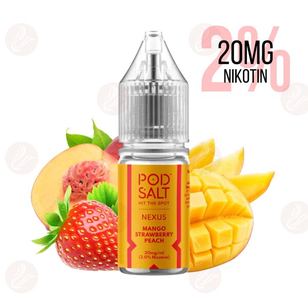 Pod Salt - Nexus 20mg sel de nicotine Mango Strawberry Peach