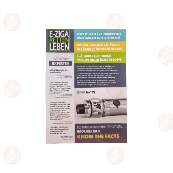 Flyer "E-Zigaretten retten leben"