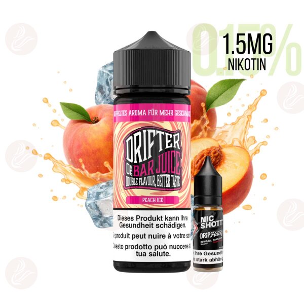 Drifter Bar Juice - 120ml mit 1,5mg/ml Nikotin Peach Ice