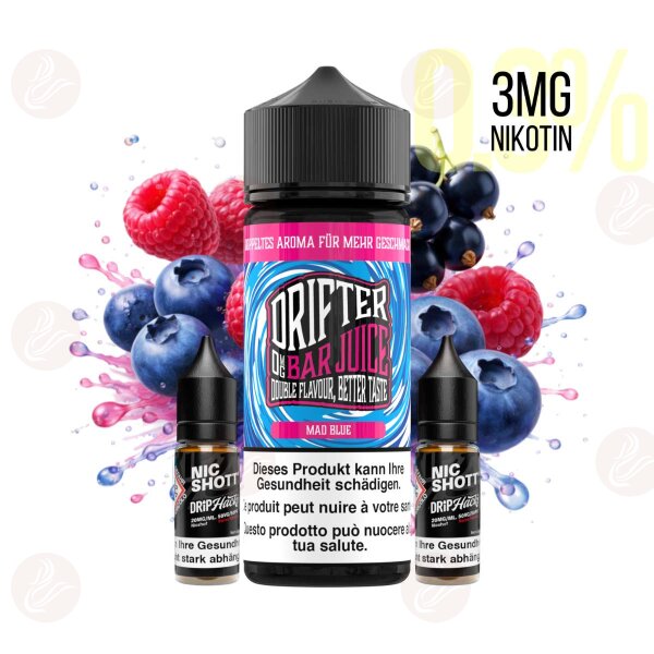 Drifter Bar Juice - 120ml mit 3mg/ml Nikotin Mad Blue