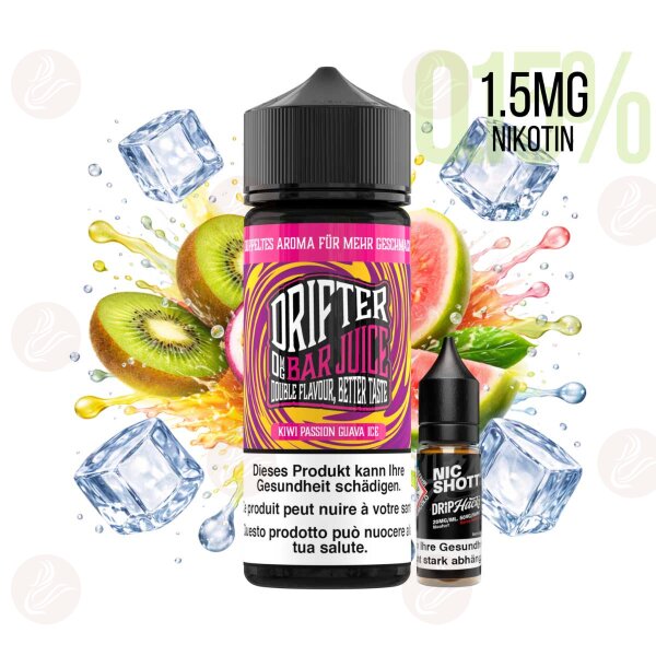 Drifter Bar Juice - 120ml mit 1,5mg/ml Nikotin Kiwi Passion Guava Ice