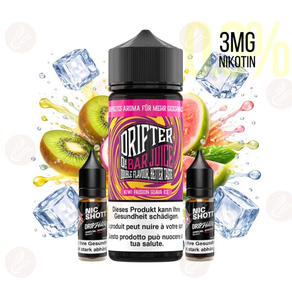 Drifter Bar Juice - 120ml mit 3mg/ml Nikotin Kiwi Passion Guava Ice