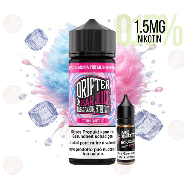 Drifter Bar Juice - Cotton Candy Ice Shortfill 120ml mit 1.5 mg/ml Nikotin