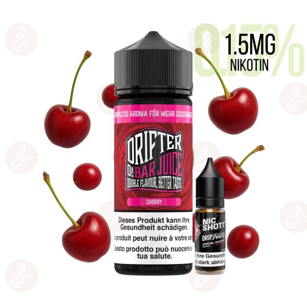 Drifter Bar Juice - Cherry Shortfill 120ml mit 1.5 mg/ml Nikotin