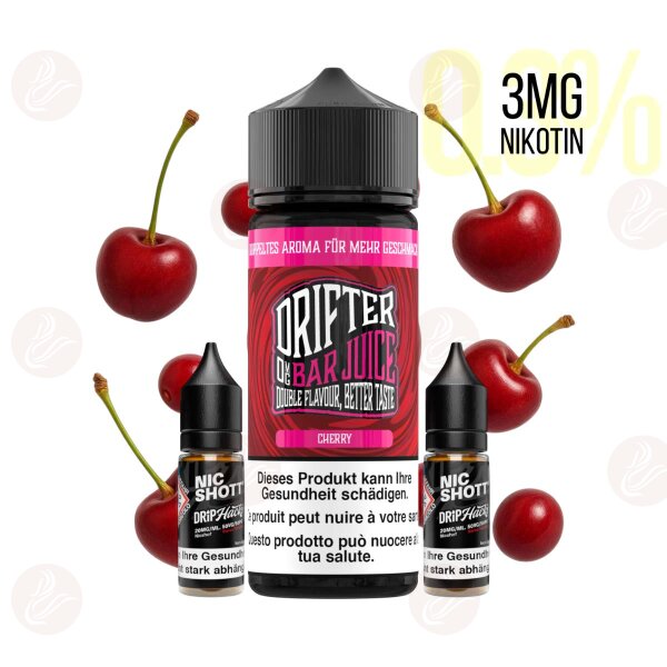 Drifter Bar Juice - Cherry Shortfill 120ml avec 1.5 mg/ml de nicotine