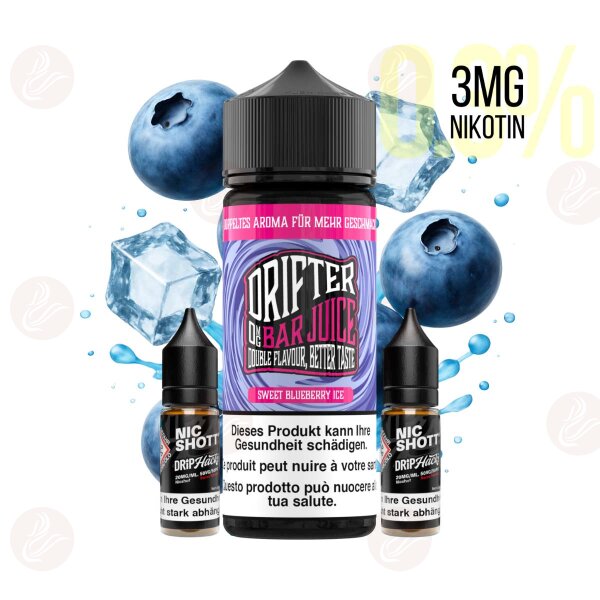 Drifter Bar Juice - 120ml with 3mg/ml nicotine Sweet Blueberry Ice