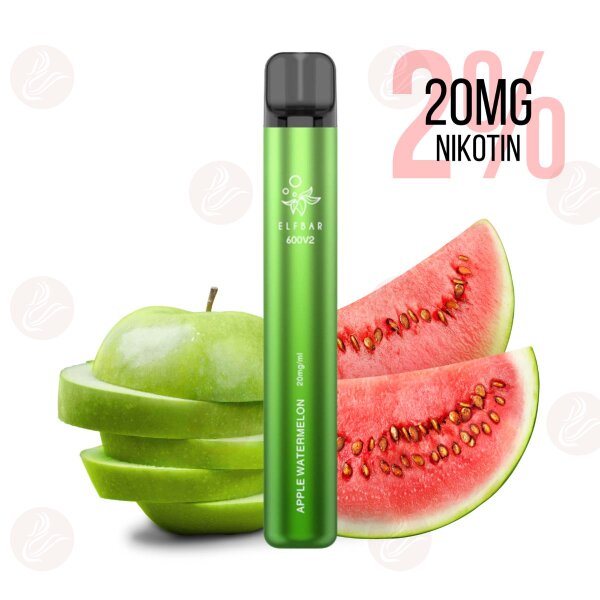 Elfbar - Einweg E Zigarette 600 V2 Apple Watermelon 20mg/ml 2%