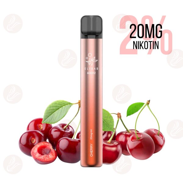 Elfbar - Disposable E Cigarette 600 V2 Cherry 20mg/ml 2%