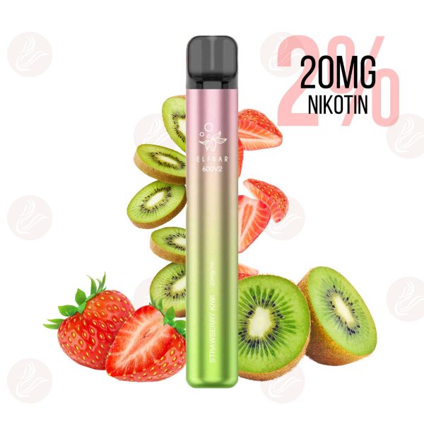 Elfbar - Einweg E Zigarette 600 V2 Strawberry Kiwi 20mg/ml 2%