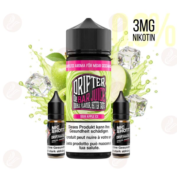 Drifter Bar Juice - Sour Apple Ice 120ml with 3mg/ml nicotine