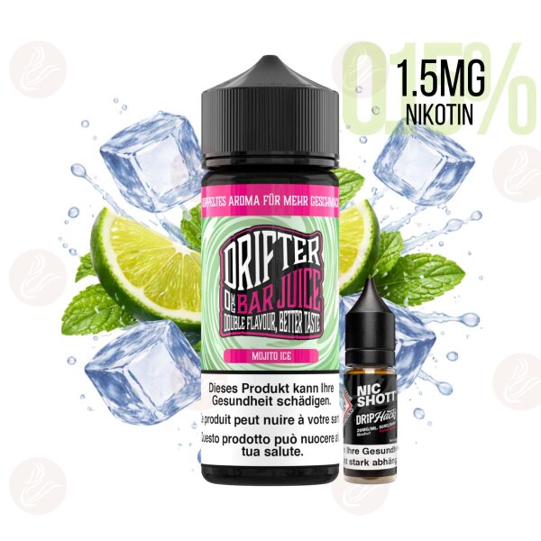 Drifter Bar Juice - 120ml with 1,5mg/ml nicotine Mojito Ice