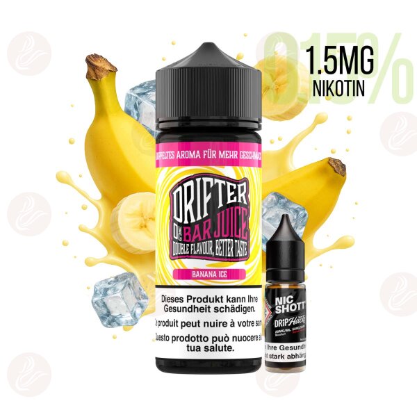 Drifter Bar Juice - Banana ICE shortfill 120ml avec 1.5 mg/ml de nicotine
