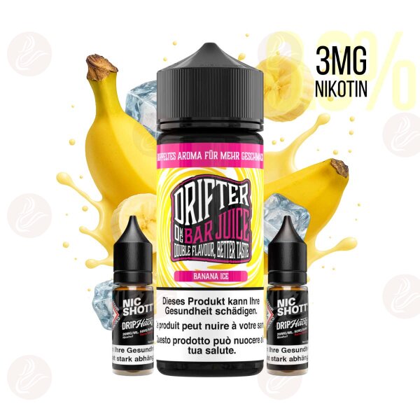 Drifter Bar Juice - Banana ICE Shortfill 120ml with 3 mg/ml nicotine