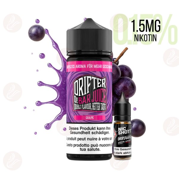 Drifter Bar Juice - Grape Shortfill 120ml con 1,5 mg/ml di nicotina