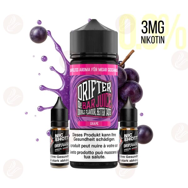 Drifter Bar Juice - Grape Shortfill 120ml con 3 mg/ml di nicotina