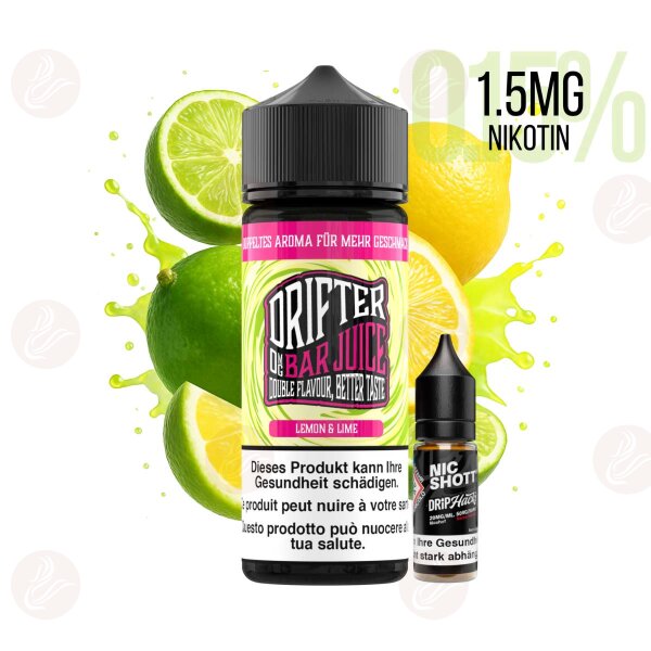 Drifter Bar Juice - 120ml mit 1,5mg/ml Nikotin Lemon And Lime