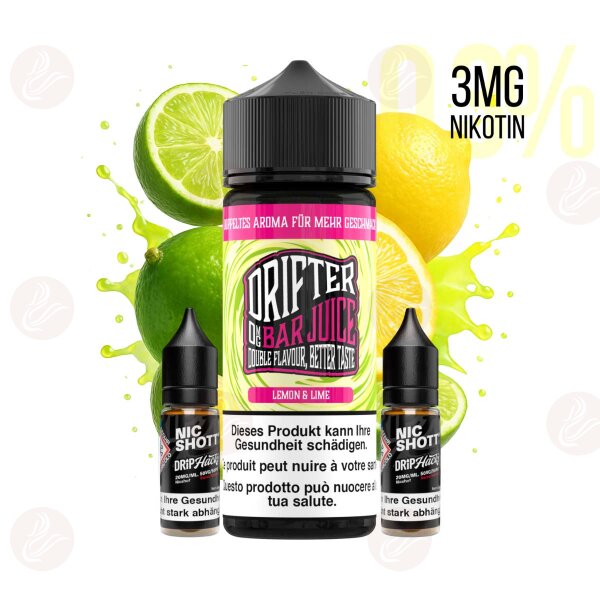 Drifter Bar Juice - 120ml with 3mg/ml nicotine Lemon And Lime