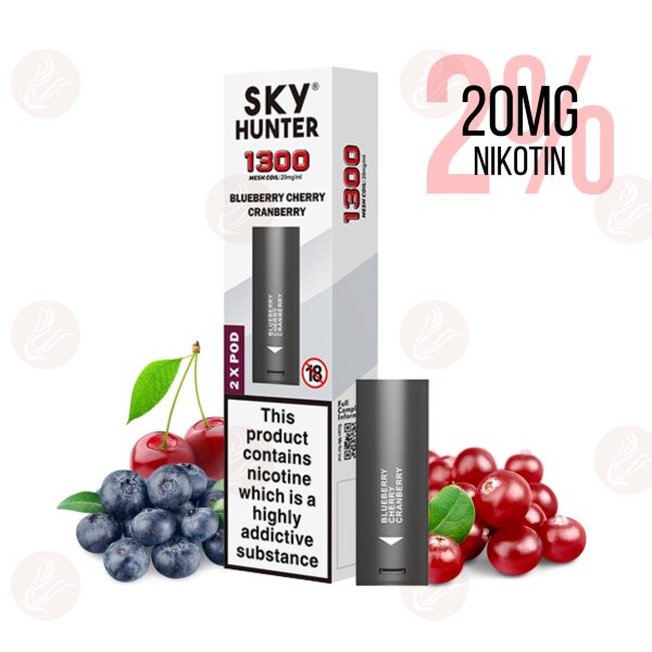Sky Hunter - Prefilled Pods with Mesh Coil Blueberry Cherry Cranberry