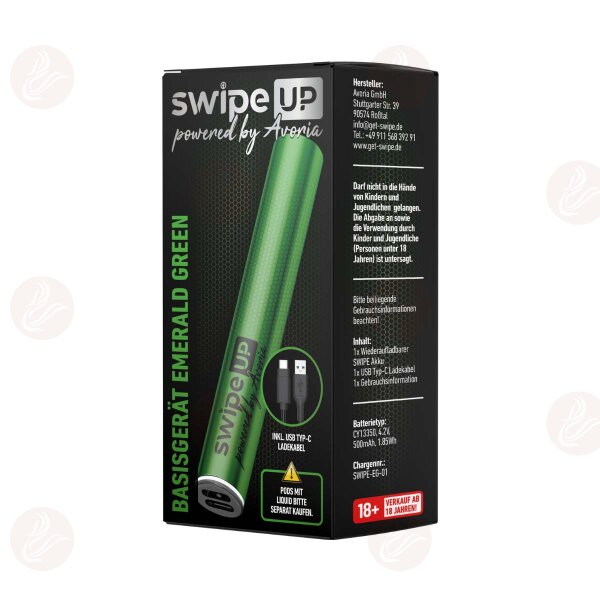 Swipe Up - Batterie Pod Kit Emerald Green
