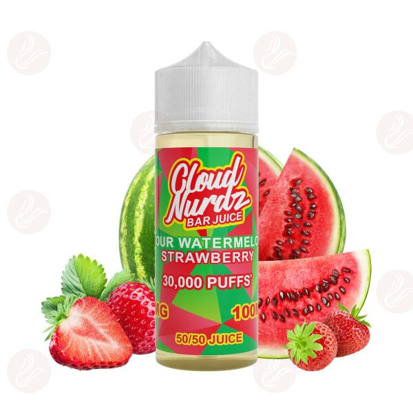 Cloud Nurdz Bar Juice - Sour Watermelon Strawberry 120ml Shortfill