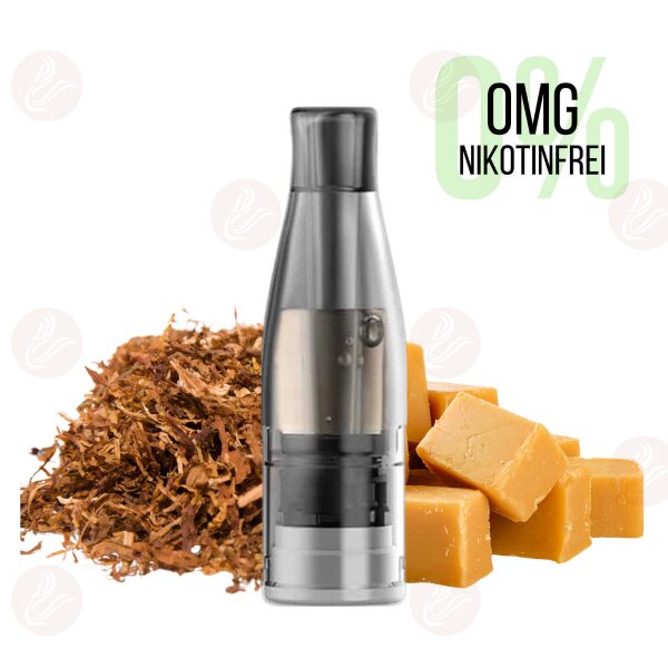 KIWI VAPOR - Cartuccia KIWI GO Plus senza nicotina Tabacco Caramello