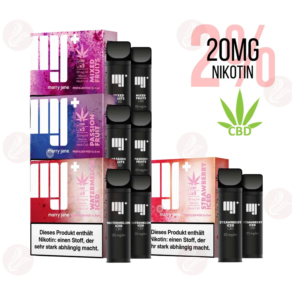 Marry Jane Pod pre-riempiti Sale di nicotina 20 mg/ml e CBD